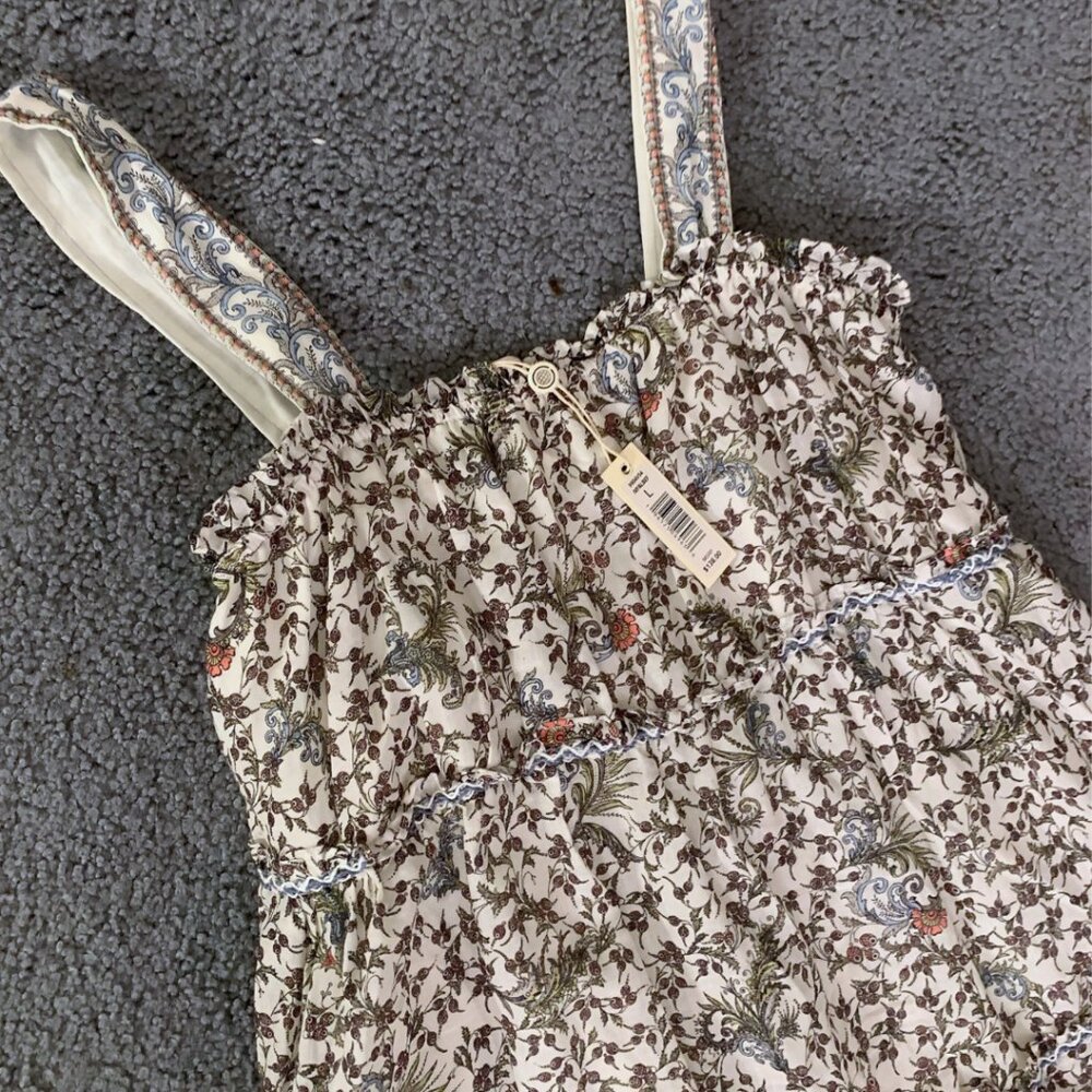 NWOT Max Studio Floral Cotton Midi Dress in winter berry - Picture 4 of 8